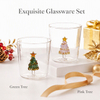 High Borosilicate Glass 400ml Christmas Tree Coffee Cup for Hot/Cold Drinks 