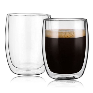 High Quality Double Wall Borosilicate Glass Coffee Cup No Handle
