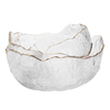 Japanese Style Iceberg Glass Bowl with Glod Rim