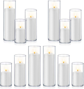 Customized Sizes Hand Blown Borosilicate Glass Candle Holder for Candlesticks