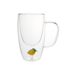 Hand Blown Borosilicate 3D Dec Double Wall Glass Coffee Mug