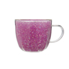 Customized Double Wall Glass Cups with Crystals Fillings Sparkling Diamond