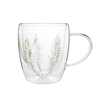 Dried Flower Layer Double Wall Glass Mug Insulated for Drinks