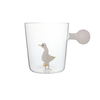 Custom Cute 3D Animal Glass Mug with Ball Shaped Handle