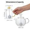 Floral Borosilicate Glass Tea Set with Silicone Tea Infuser