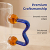 High Borosilicate Glass Water Cup with Color Handle and Ball