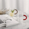 Creative High Borosilicate Glass Cup With Unique Striped Handle