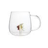 High Borosilicate Glass Coffee Mug with 3D Glass Fish Inside