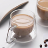 Lead Free Borosilicate Espresso Double Layer Glass Cups With Handle