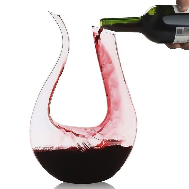 U-shaped Hand-blown Red Wine Lead-free Crystal Glass Wine Decanter