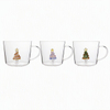 Factory Direct 3d Christmas Tree Glass Cup with Handle