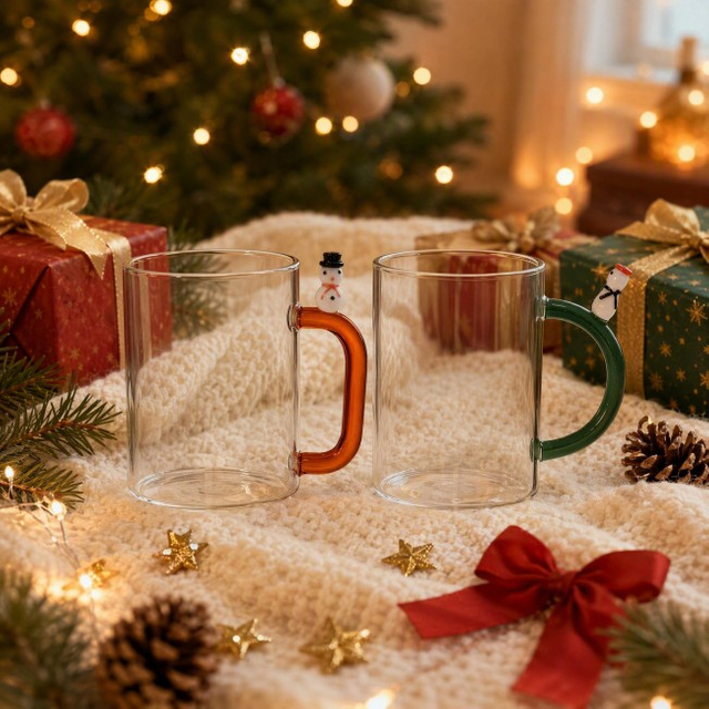 Wholesale Custom High Borosilicate Heat Resistant Beverage Glass Cups With Handle