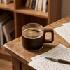 150ml Wood Handle High Temperature Resistant Glass Small Tea Cup