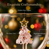 Hand-blown Christmas Tree High Borosilicate Glass Mug Dishwasher Safe