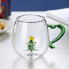OEM/ODM Custom 3D Christmas Element Decor Glass Coffee Mug