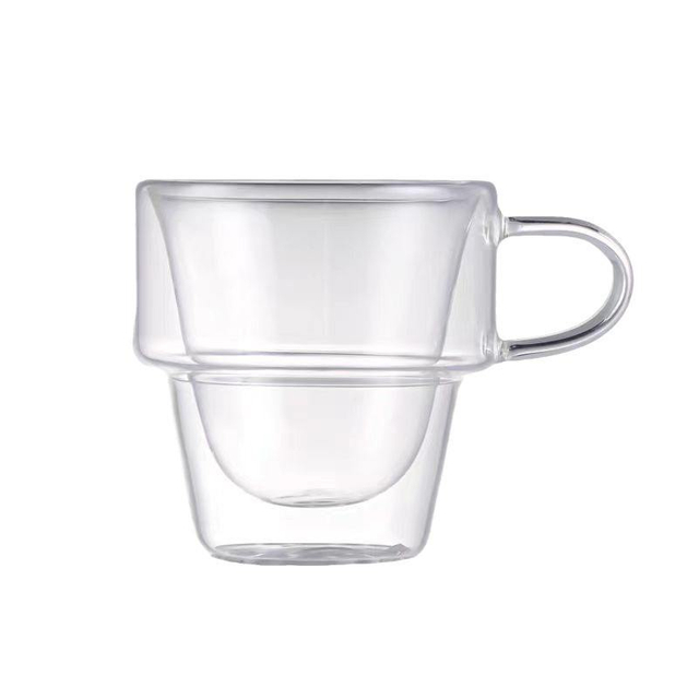 BPA Free Stackable Double Layer Borosilicate Glass Coffee Mugs