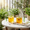 Custom Hand Blown Borosilicate Flower Handle Glass Tumbler Mug