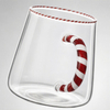 Heat-resistant Two-tone Rim-decorated Glass Cup with Ribbon-wrapped Handle