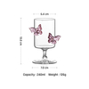Romantic 3D Pink Butterfly Striped Stemmed Wine Glasses for Valentine's Day