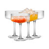 Classic Ribbed Coupe Glass Set for Champagne Barware Goblets