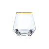 Gold Rim 11oz Thick Bottom Whisky Glass for Home Party