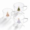Factory Direct 3d Christmas Tree Glass Cup with Handle