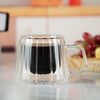 Handmade Classic Design Stripped Borosilicate Glass Double Wall Coffee Mug