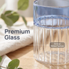 Vertical Ribbed Gradient Glass Mug & Pitcher Set, Non-slip Color Handle