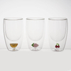 High Borosilicate Customizable 3D Pattern Double Wall Glass Cup