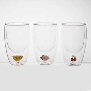 High Borosilicate Customizable 3D Pattern Double Wall Glass Cup