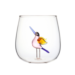 Creative 3D Bird Inner Decoration Borosilicate Drinking Glass Tumbler