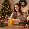 Heat-resistant Two-tone Rim-decorated Glass Cup with Ribbon-wrapped Handle