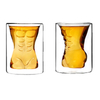 Creative Sexy Lady Muscle Man Double Wall Glass Whiskey Glasses