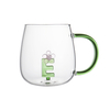 High Borosilicate Glass Mug Set with 3D "LOVE" Lettering Inside