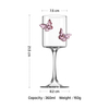 Romantic 3D Pink Butterfly Striped Stemmed Wine Glasses for Valentine's Day