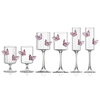 3D Pink Butterflies Champagne Goblet Glasses for Weddings Party
