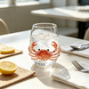 Artisanal Glassware Hand Painted 3D Blue Octopuses Heat-Resistant Glass Tumbler