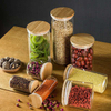 Bamboo Lid Airtight Glass Food Storage Jar for Kitchen