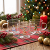 Factory Direct 3d Christmas Tree Glass Cup with Handle