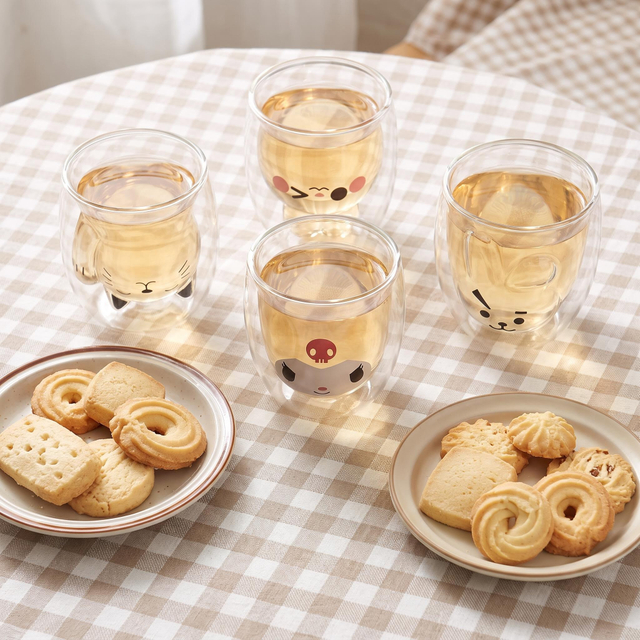 Customizable Creative Cute Animal Design Double Wall Cups for Drinking