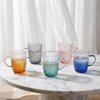 Hot Selling 6PCS Colorful High Borosilicate Glass Coffee Mug Set
