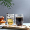 Dual-Layer Egg Shaped Stripped High Borosilicate Glass Coffee Cup