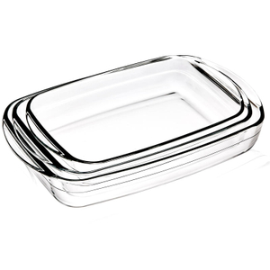 Oven Microwave Safe Borosilicate Glass Large Baking Dish Set Pans
