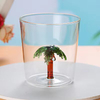 Handblown Lead-Free Borosilicate Glass Tumbler with 3D Coconut Palm Inside
