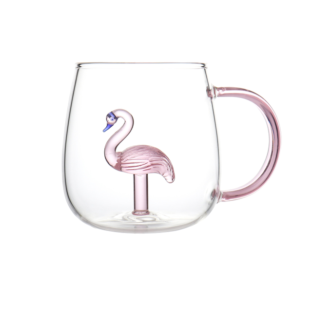 High Borosilicate Glass Coffee Mugs Cute Cartoon 3D Animal Design
