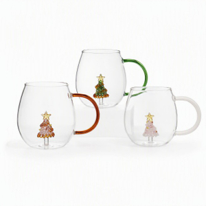 Minimalist High Borosilicate Glass 3D Christmas Tree Wishing Beverage Cup
