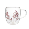 Dried Flower Layer Double Wall Glass Mug Insulated for Drinks