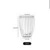 Bestselling Wholesale Fancy Stripe Double Wall Glass Cup for Coffee