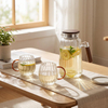 Pumpkin Shaped High Borosilicate Glass Water Cup and Jug Set