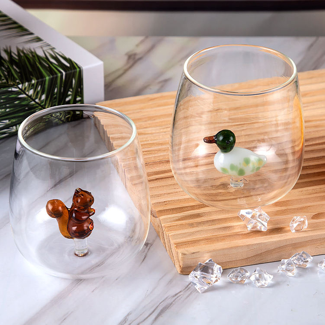 Hand Made 3D Creative Style Animal Shaped Borosilicate Glass Cup